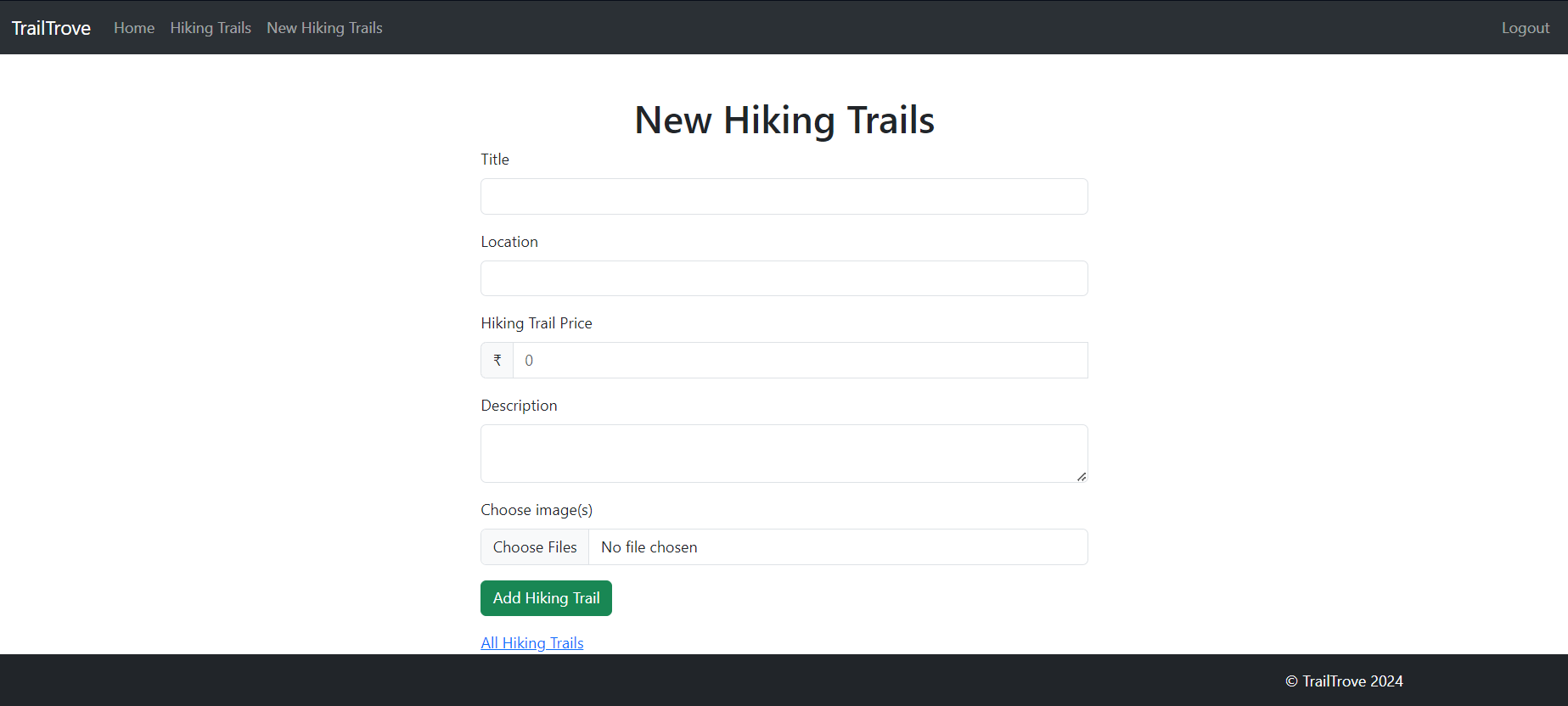 New Hiking Trail page